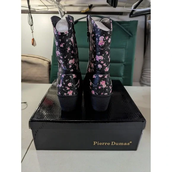 Pierre Dumas Wilder-54 Floral Cowboy Boots Black Women's Size 10M Western Boho - Picture 9 of 13